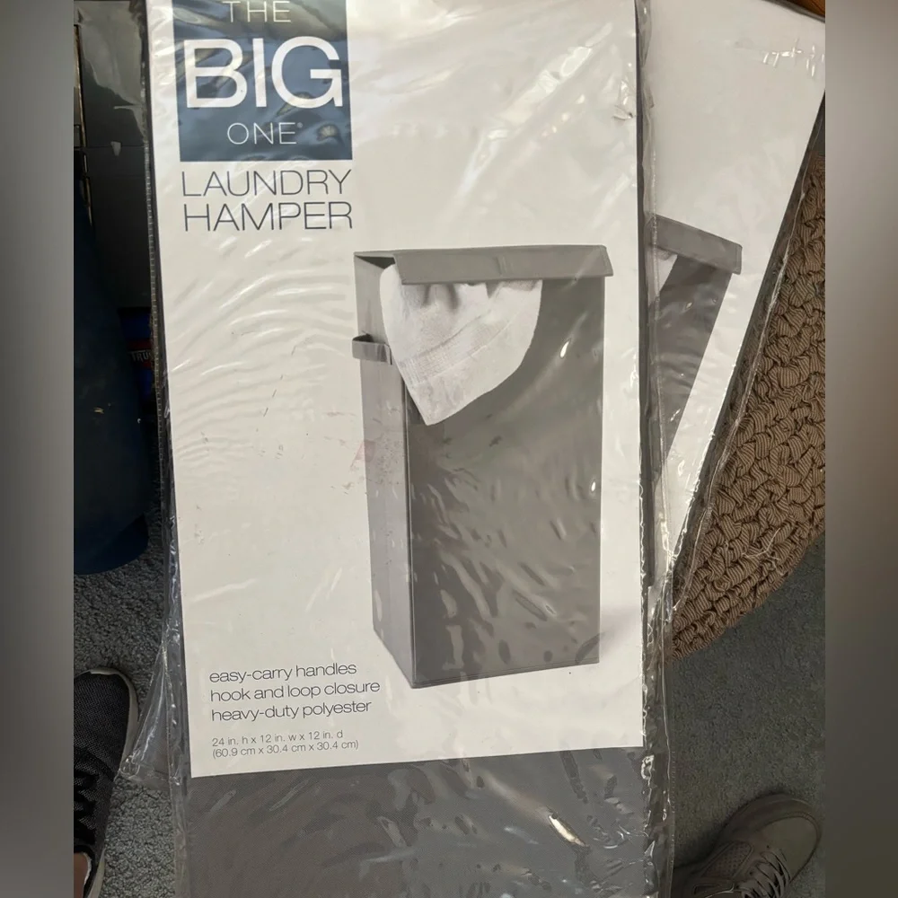 Gray Laundry Hamper with Easy-Carry Handles